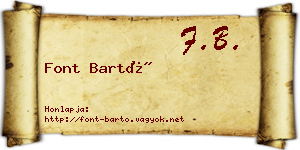 Font Bartó névjegykártya